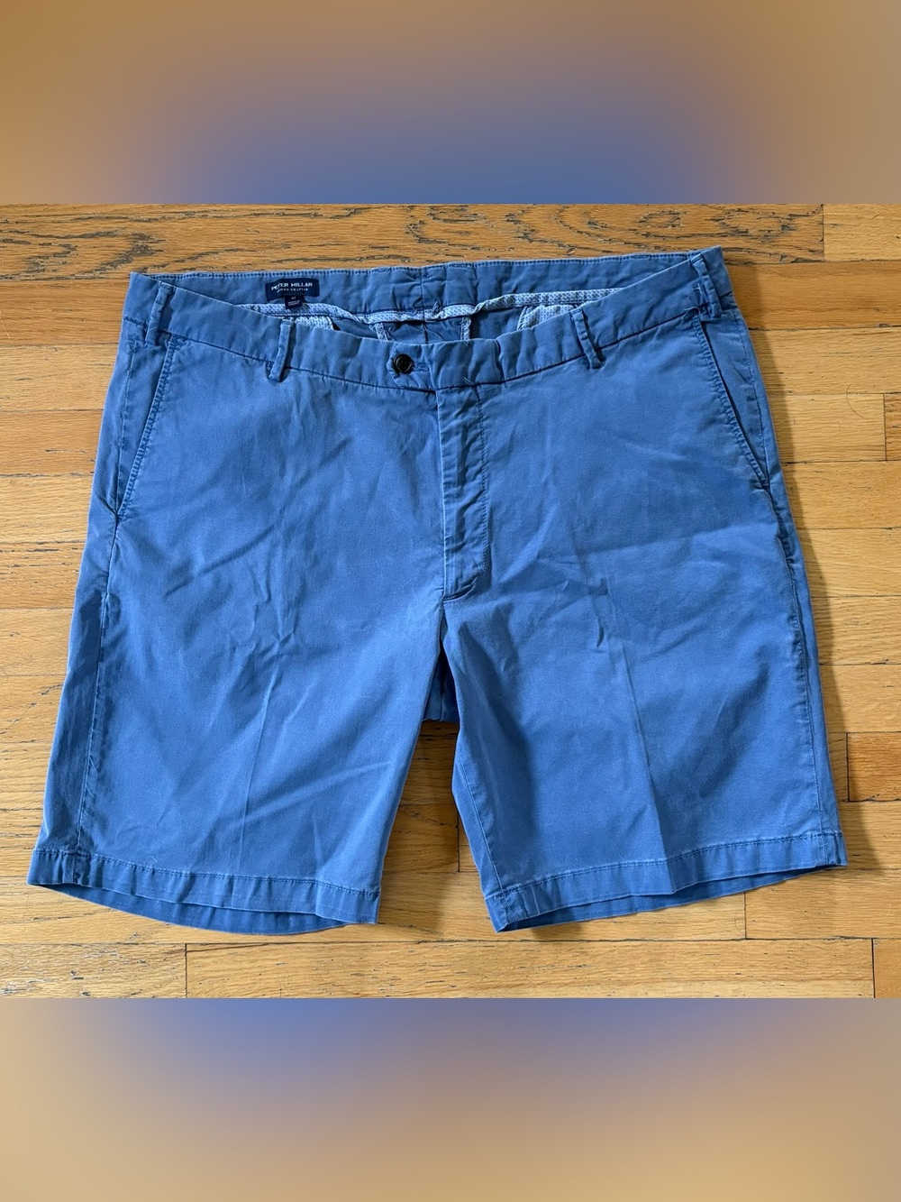 Peter Millar Crown Crafted Slate Blue Cotton Stretch Chino Shorts – Size 42